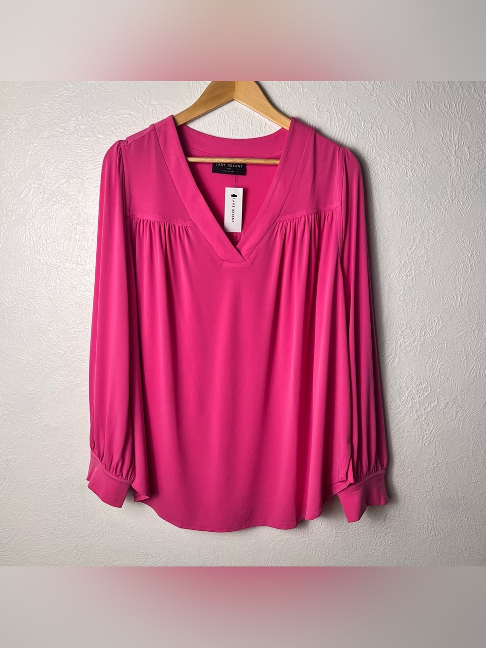 Lane Bryant V-Neck Tunic Blouse Womens Size 18/20 Pink Stretch
